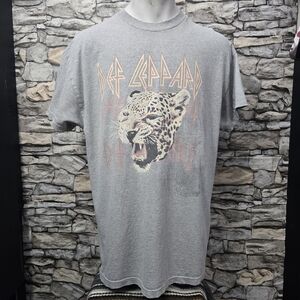 Free People Gray Leopard Graphic Tee